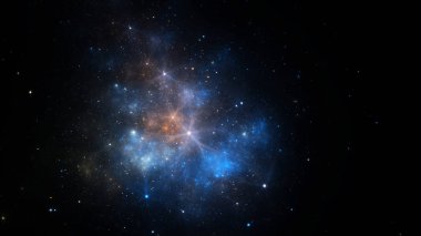 Soyut fraktal illüstrasyon galaksi gibi görünüyor.