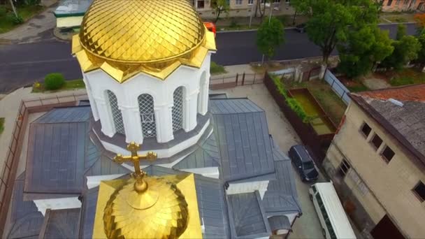 Aerial view on the Church of the Annunciation in Sukhum — Stock Video