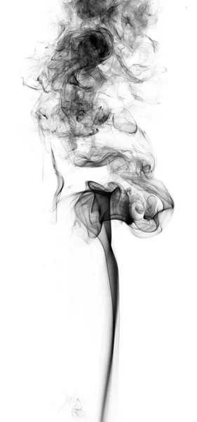 Zwarte fantasie rook op witte achtergrond — Stockfoto