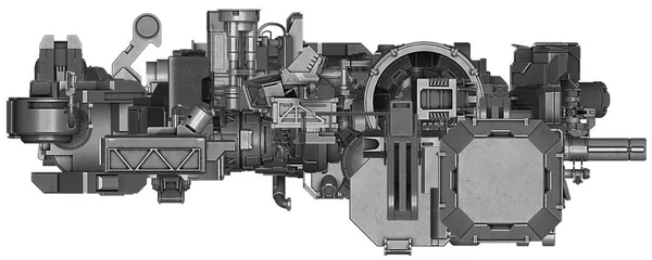 3D illustration av abstrakt industriell utrustning teknik — Stockfoto