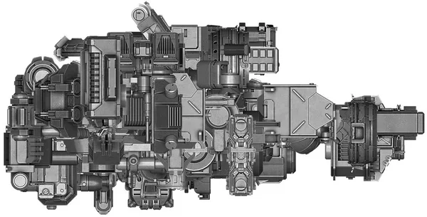 3D illustration av abstrakt industriell utrustning teknik — Stockfoto