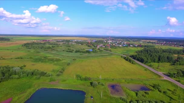 Letecký pohled na umělé rybník — Stock video