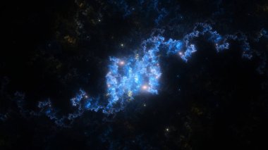 Soyut fraktal illüstrasyon galaksi gibi görünüyor.