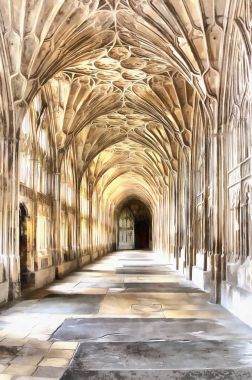 Gloucester katedral iç renkli resim