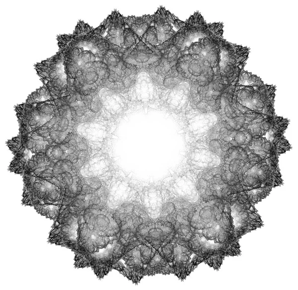 Μονόχρωμη αφηρημένο fractal εικονογράφηση — Φωτογραφία Αρχείου