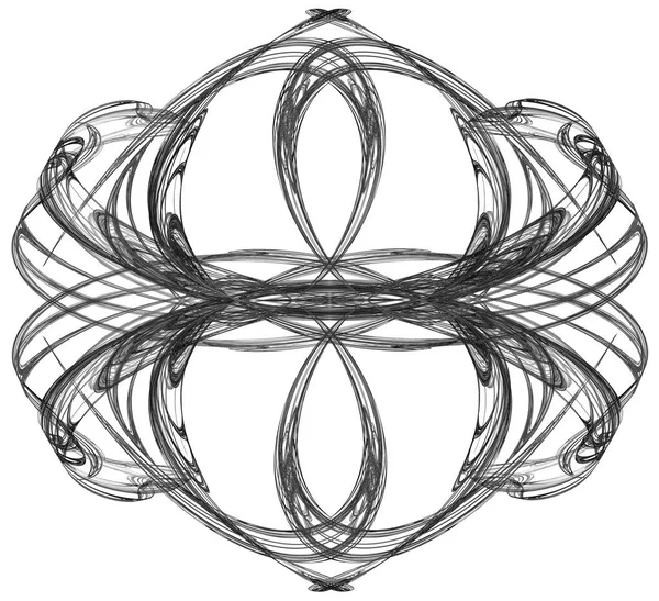 Ilustração fractal abstrata monocromática — Fotografia de Stock