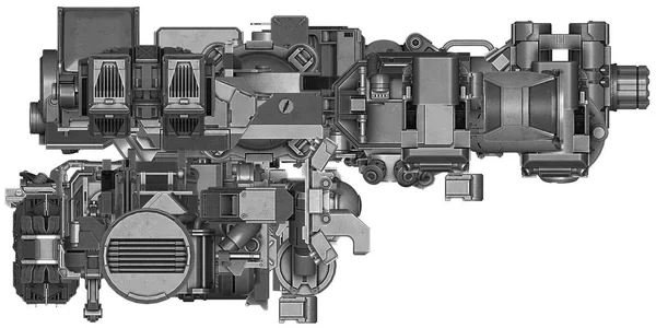 Ilustração 3d de tecnologia de equipamentos industriais abstratos — Fotografia de Stock