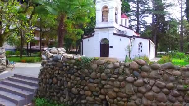Вид з повітря на православну церкву — стокове відео
