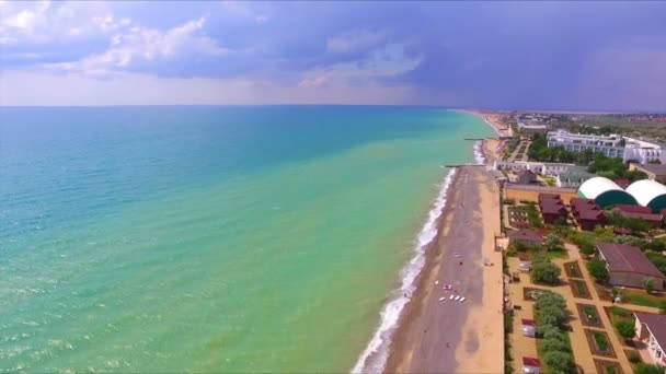 Aerial view on crimean coastline — Stock Video