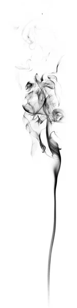 Черный дым фантазии на белом фоне — стоковое фото