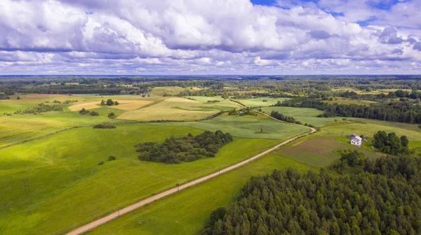 Drone lotu nad gruntów rolnych — Zdjęcie stockowe