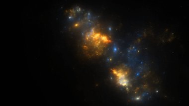 Soyut fraktal illüstrasyon galaksi gibi görünüyor.