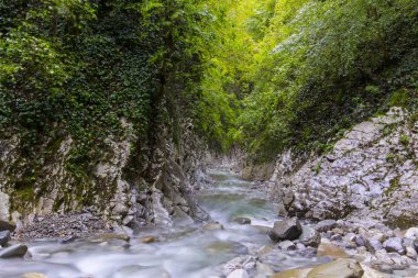 Güzel dağ nehir taşları ile