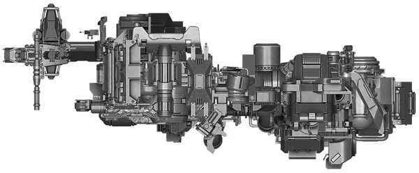 3d illustration of abstract industrial equipment technology — Stock Photo, Image