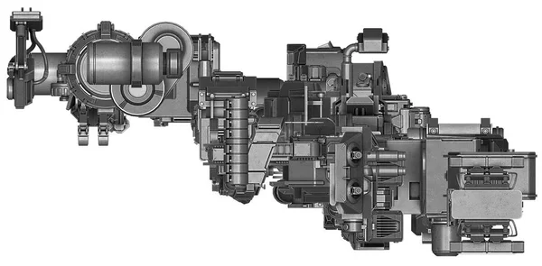 3D illustratie van abstracte industriële materieeltechnologie — Stockfoto