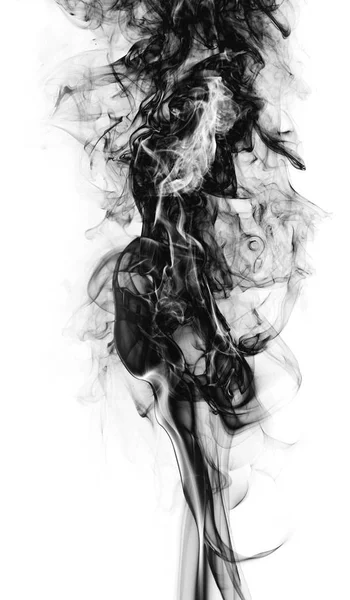 白い背景の煙黒のファンタジー — ストック写真