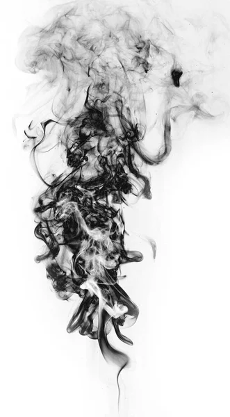 Black fantasy smoke on white background — Stock Photo, Image