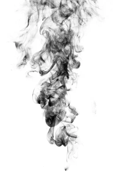 Black fantasy smoke on white background — Stock Photo, Image