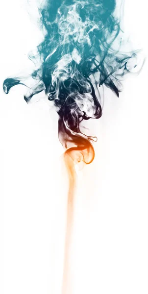 Fumo de fantasia colorido no fundo branco — Fotografia de Stock