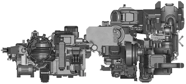 Ilustração 3d de tecnologia de equipamentos industriais abstratos — Fotografia de Stock