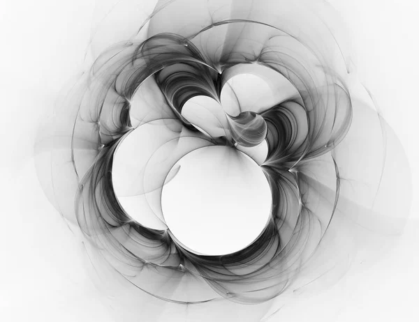 Monochrome abstract fractal illustration — Stock Photo, Image