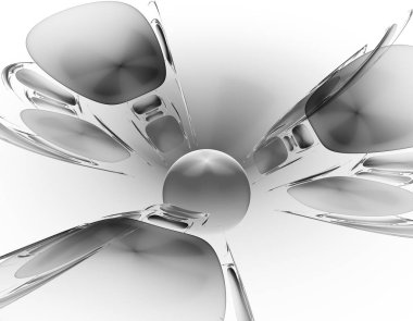 Tek renkli soyut fraktal illüstrasyon