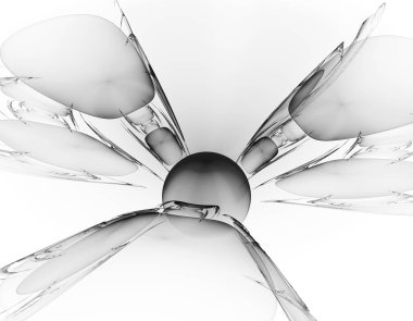 Tek renkli soyut fraktal illüstrasyon