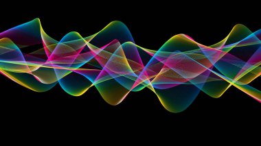 renkli dalgalar göz duman gibi 3D çizimi