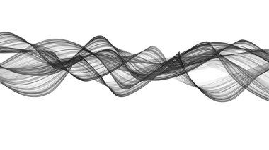 Siyah dalgalar göz duman gibi 3D çizimi