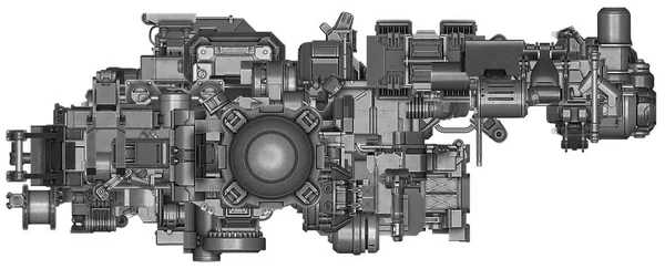 Ilustração 3d de tecnologia de equipamentos industriais abstratos — Fotografia de Stock