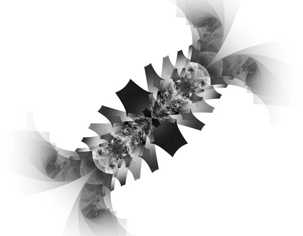 Monochroom abstract fractal illustratie — Stockfoto