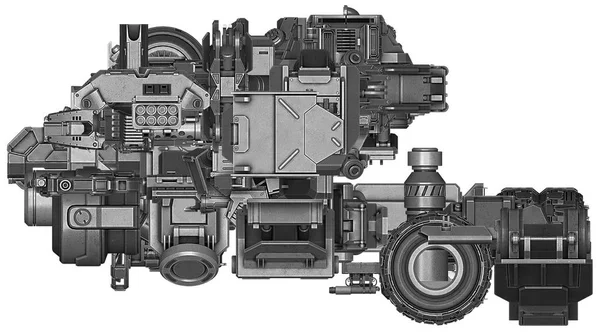 Ilustração 3d de tecnologia de equipamentos industriais abstratos — Fotografia de Stock