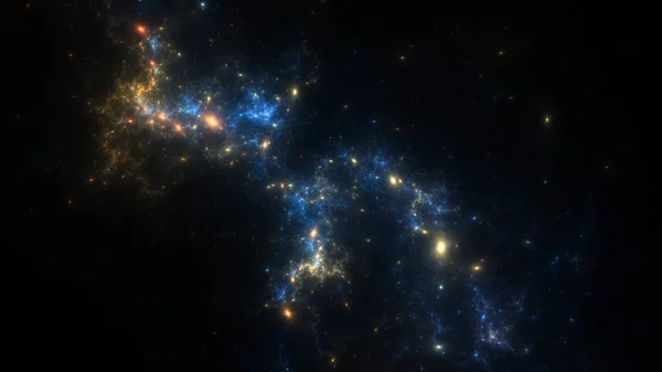 Abstract fractal illustratie ziet eruit als sterrenstelsels — Stockfoto