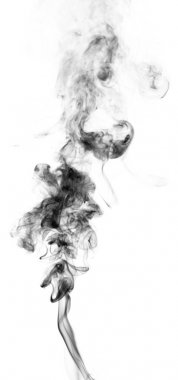 Siyah fantezi beyaz arka plan üzerinde duman