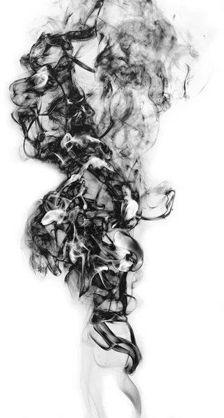 Svart fantasy rök på vit bakgrund — Stockfoto