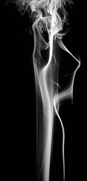 Kouř na černém pozadí bílé fantazie — Stock fotografie