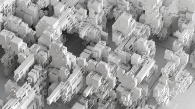 fütüristik modern şehir 3D çizimi