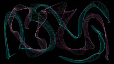 3D render renkli dalgalar duman gibi bak