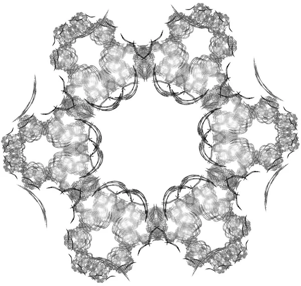 Монохромная абстрактная фрактальная иллюстрация — стоковое фото
