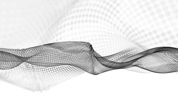 추상 파 구조 과학적 배경의 3d 그림 — 스톡 사진