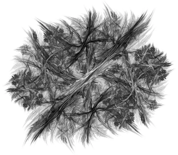 Monochrome abstract fractal illustration — Stock Photo, Image