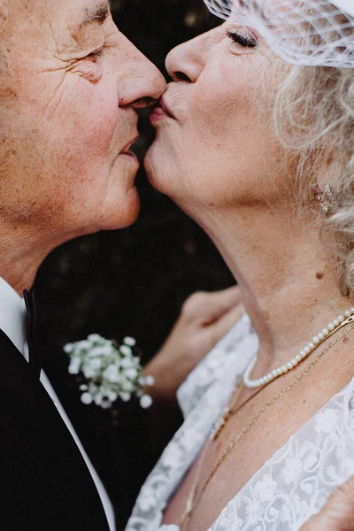 Para Siempre Concepto Amor Decoración Aniversario Boda Retrato Boda Pareja — Foto de Stock