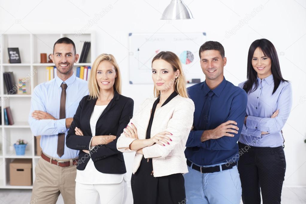 Young Businesswoman With Business Team
