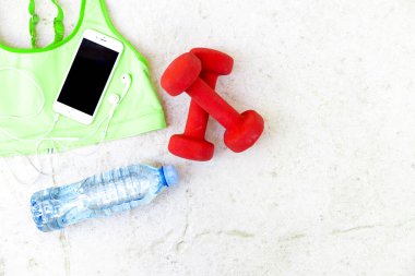 Fitness Aksesuar Üstten Görünüm