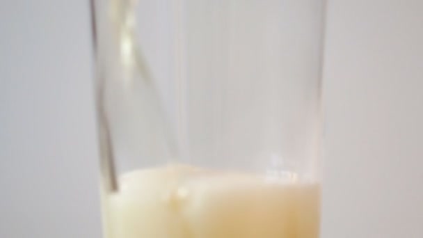 Vaso fresco de cerveza aislado sobre fondo blanco / HD — Vídeos de Stock