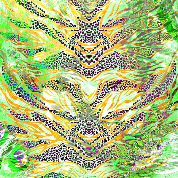 Multicolor leopard powierzchni tekstylnych wydruku — Zdjęcie stockowe