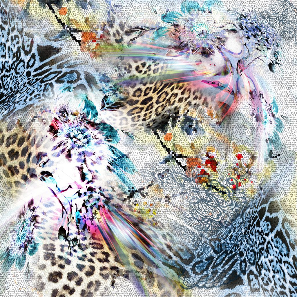 multicolor leopard surface textile print