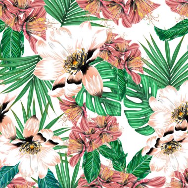 Çiçekler romantizm doludur, yapraklar ve çiçekler sanat tasarımı.