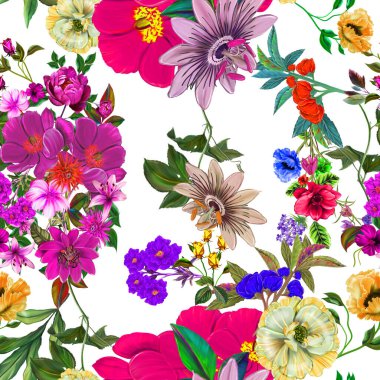 Çiçekler romantizm doludur, yapraklar ve çiçekler sanat tasarımı.