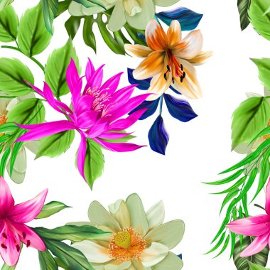 Çiçekler romantizm doludur, yapraklar ve çiçekler sanat tasarımı.